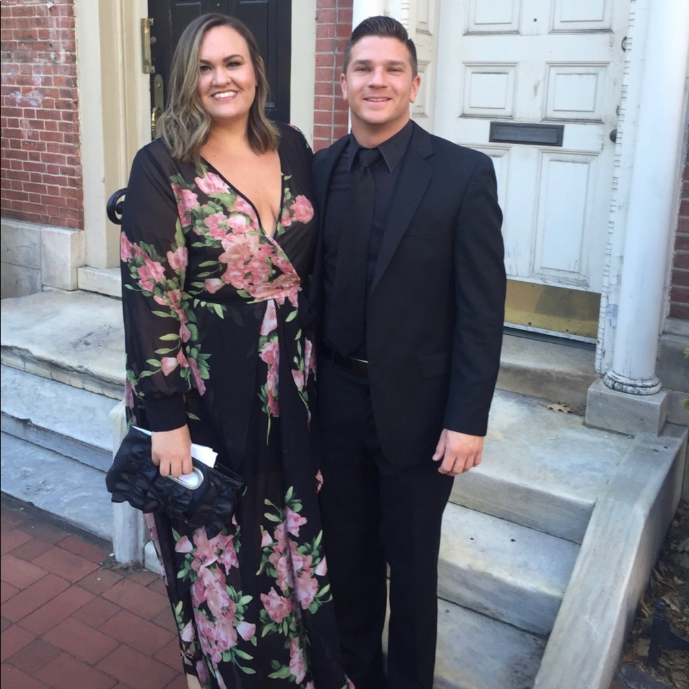 Semi sheer rose maxi😍